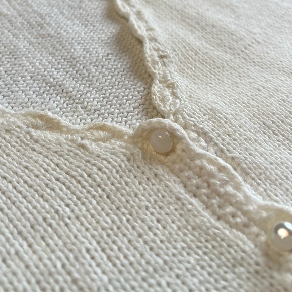 Vintage 80s Cottagecore Sweater M Granny Embroidery Fairy Balletcore Floral Twee - Picture 10 of 15